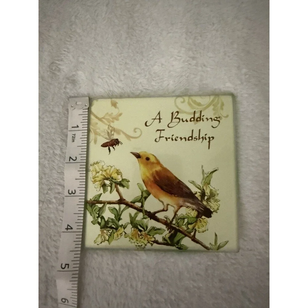 Glass Trivet Cutting Board Bird Floral A Budding Friendship Cottage Decor